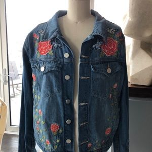 Embroidered denim jacket